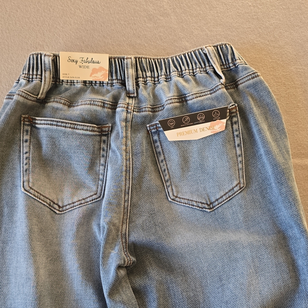 Blue Wide Leg Jeans - Picture 6 of 8
